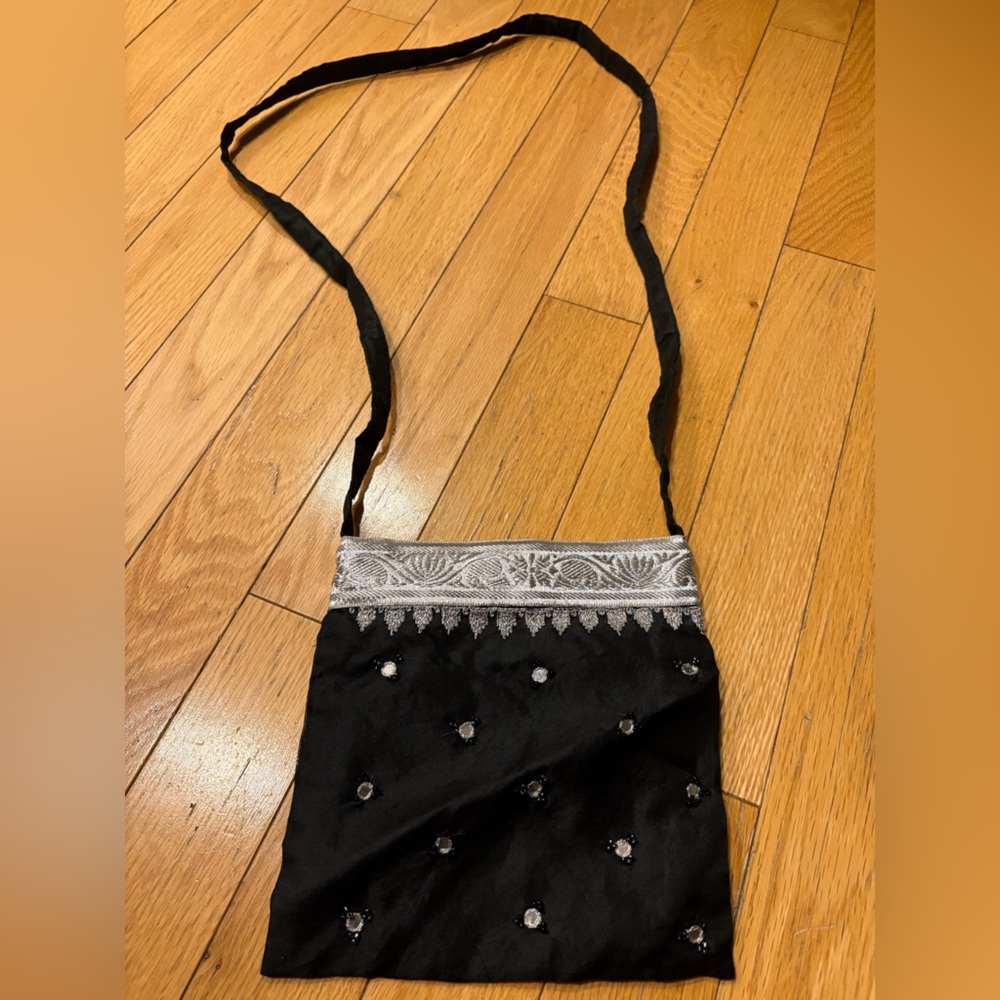 Vintage Christian Livingston black  Embellished Shoulder Bag